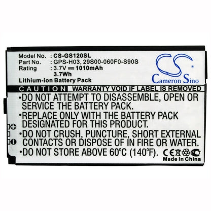 3.7V, 1010mAh, Li-ion Battery fits Gsmart, S1200, S1205, 3.737Wh