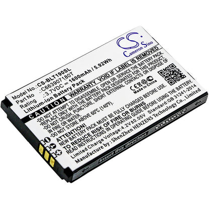 3.7V, 1600mAh, Li-ion Battery fits Blu, T190, T190i, 5.92Wh