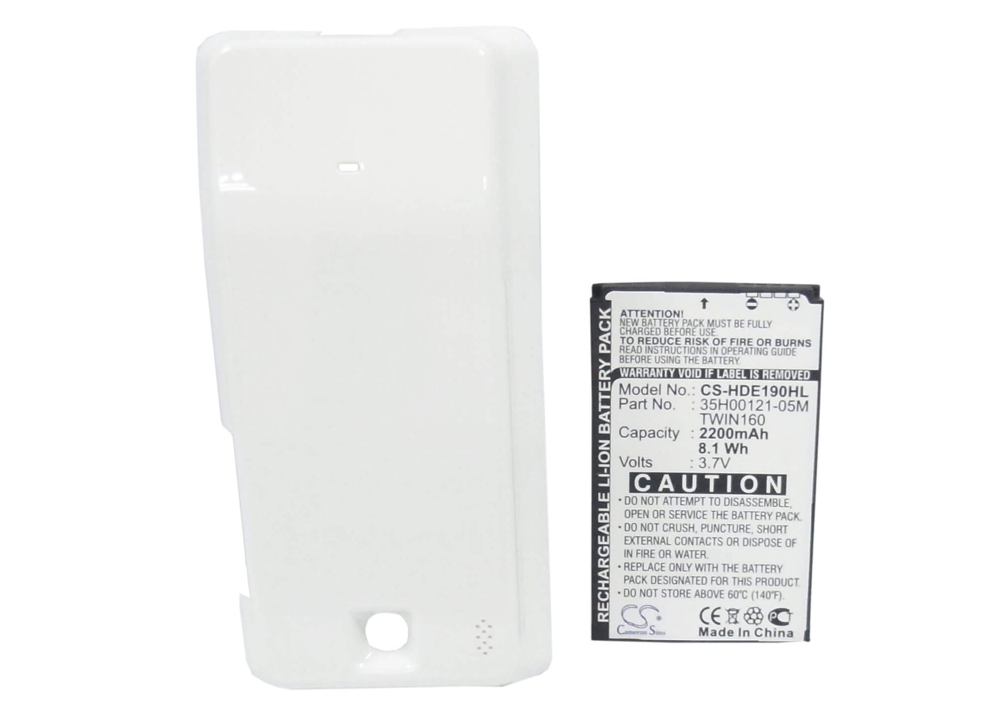 3.7V, 2200mAh, Li-ion Battery fits Htc, A6262, Hero, 8.14Wh