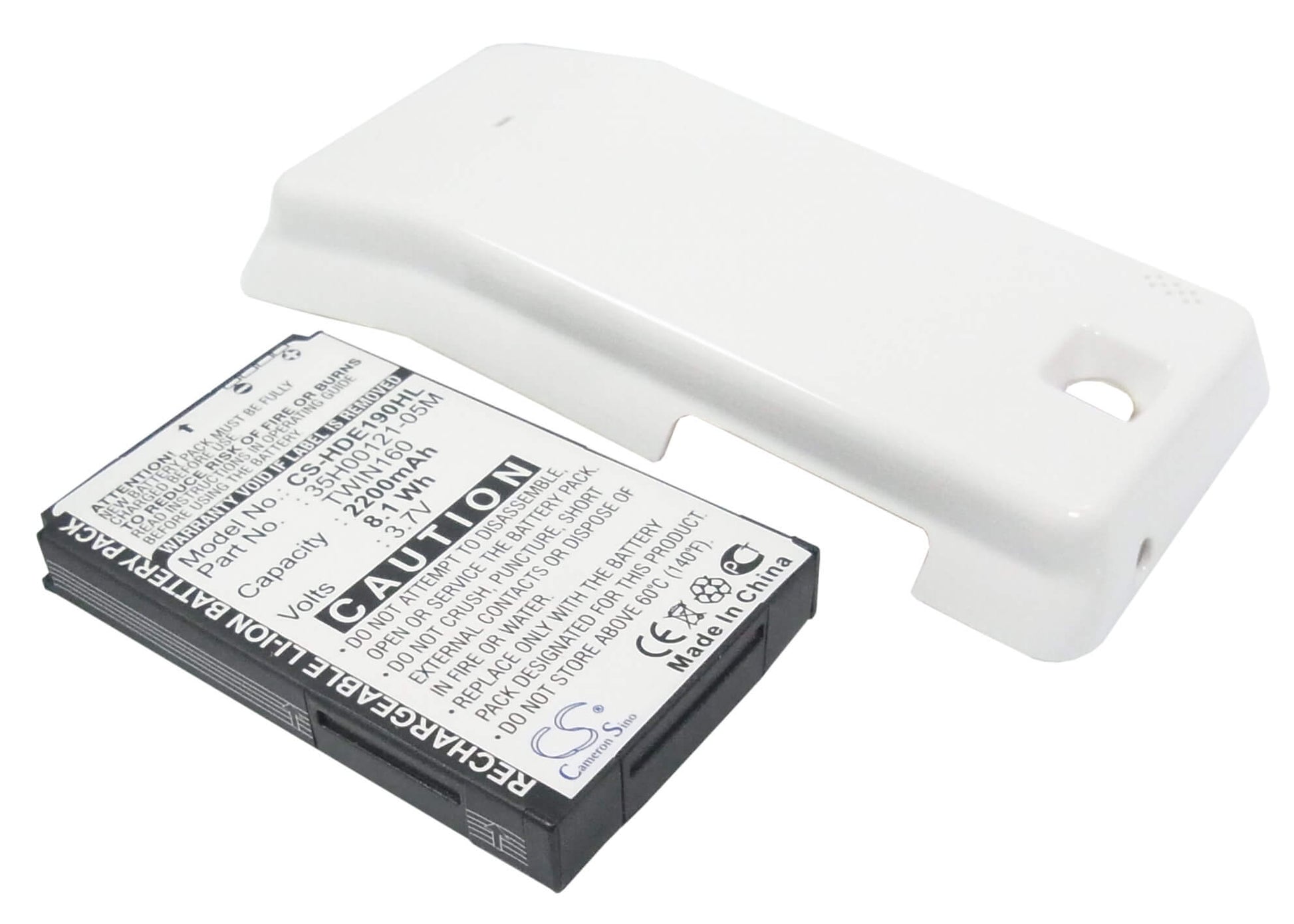 White, 3.7V, 2200mAh, Li-ion Battery fits T-mobile, G2 Touch, 8.14Wh