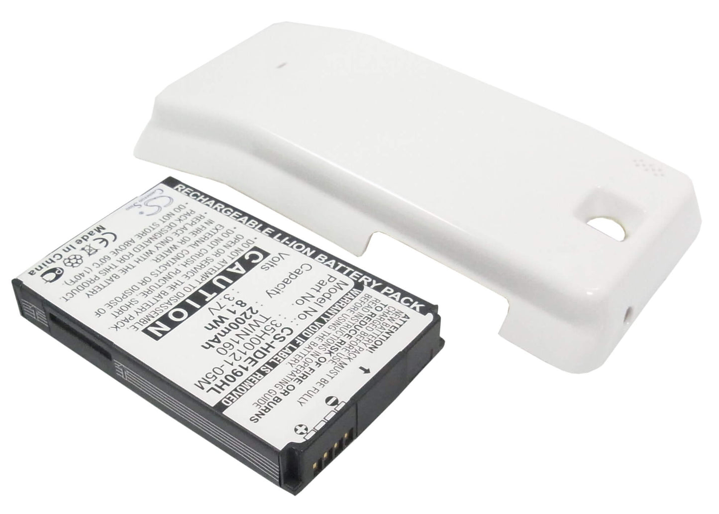 White, 3.7V, 2200mAh, Li-ion Battery fits T-mobile, G2 Touch, 8.14Wh