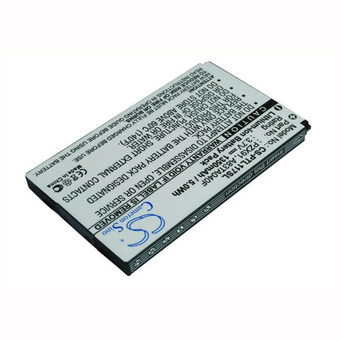 3.7V, 1350mAh, Li-ion Battery fits Pharos, Pzx91, Traveler 117, 4.995Wh