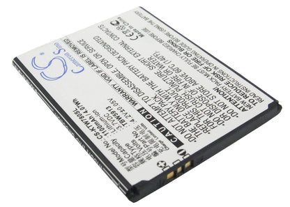 3.7V, 1100mAh, Li-ion Battery fits K-touch, C666t, E619, 4.07Wh
