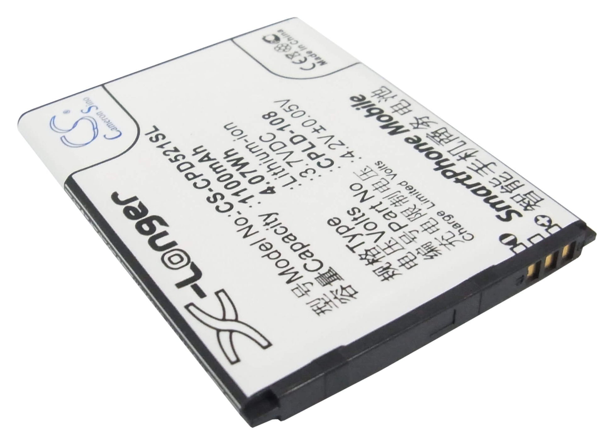 3.7V, 1100mAh, Li-ion Battery fits Coolpad, 5210a, 5210d, 4.07Wh
