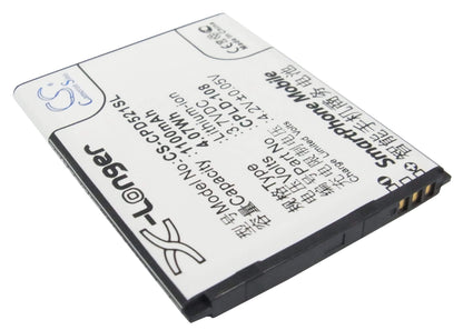 3.7V, 1100mAh, Li-ion Battery fits Coolpad, 5210a, 5210d, 4.07Wh
