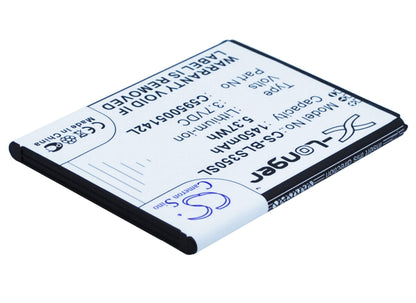 3.7V, 1450mAh, Li-ion Battery fits Blu, S350, Star Jr, 5.365Wh