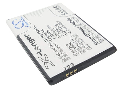 3.7V, 1450mAh, Li-ion Battery fits Hisense, E820, E912, 5.365Wh