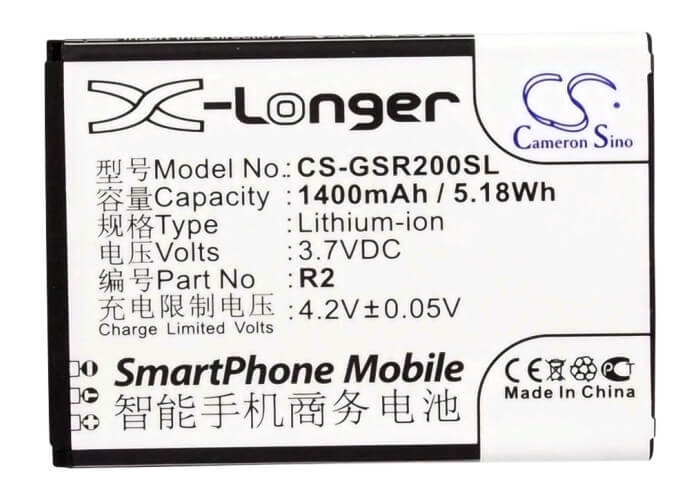 3.7V, 1400mAh, Li-ion Battery fits Gigabyte, Gsmart Roma R2, 5.18Wh