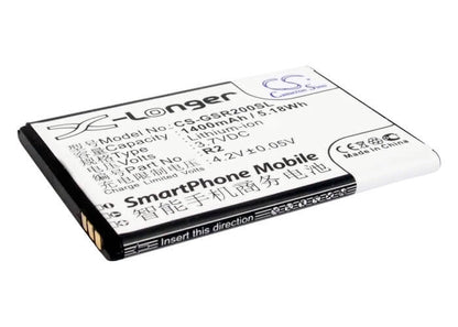 3.7V, 1400mAh, Li-ion Battery fits Gsmart, R2, Roma R2, 5.18Wh