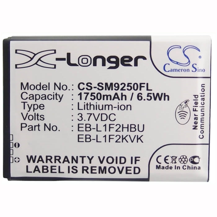 3.7V, 1750mAh, Li-ion Battery fits Samsung, Galaxy Nexus, Gt-i9250, 6.475Wh