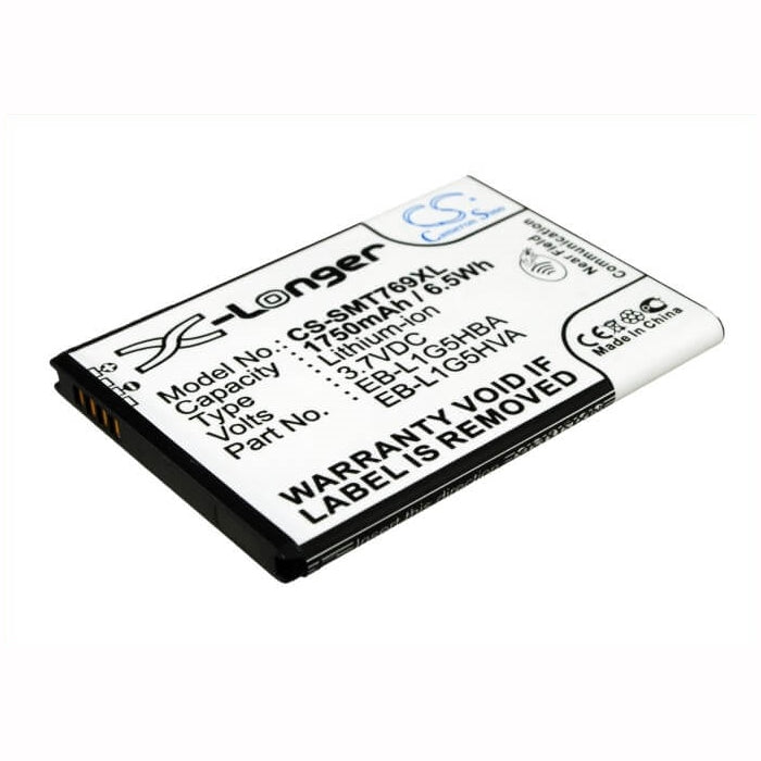 3.7V, 1750mAh, Li-ion Battery fits At&t, Galaxy Exhilarate, Galaxy Exhilarate 4g, 6.475Wh