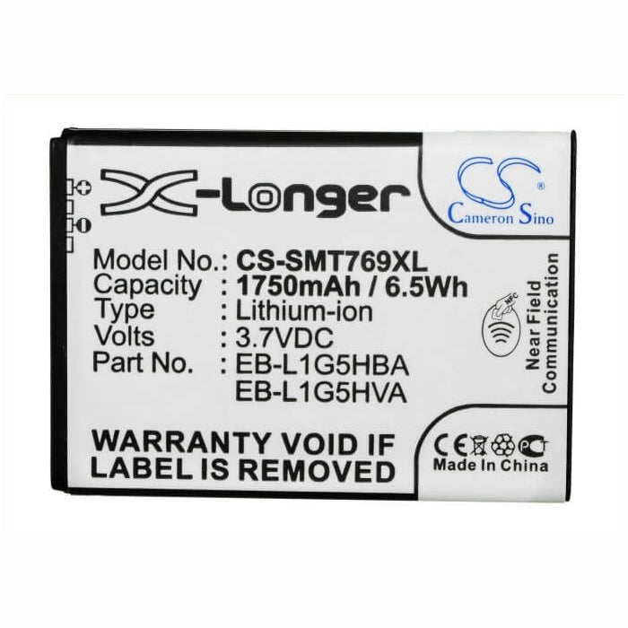 3.7V, 1750mAh, Li-ion Battery fits At&t, Galaxy Exhilarate, Galaxy Exhilarate 4g, 6.475Wh