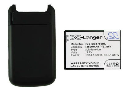 3.7V, 3600mAh, Li-ion Battery fits T-mobile, Galaxy S Blaze 4g, Sgh-t769, 13.32Wh