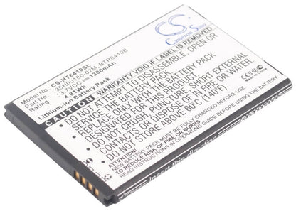 3.7V, 1300mAh, Li-ion Battery fits Verizon, Adr6410, Adr6410l, 4.81Wh