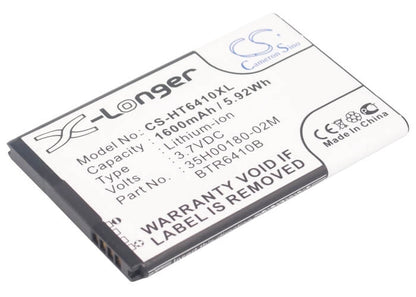 3.7V, 1600mAh, Li-ion Battery fits Verizon, Adr6410, Adr6410l, 5.92Wh