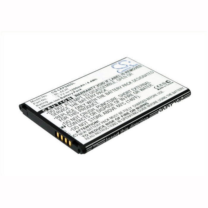3.7V, 1200mAh, Li-ion Battery fits Lg, K2, Ku5400, 4.44Wh