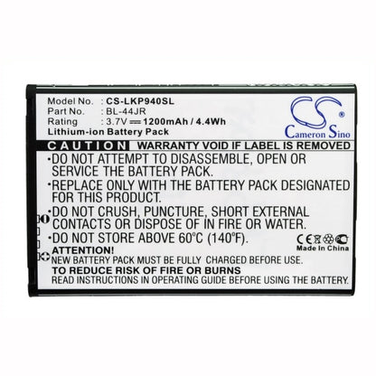 3.7V, 1200mAh, Li-ion Battery fits Lg, K2, Ku5400, 4.44Wh