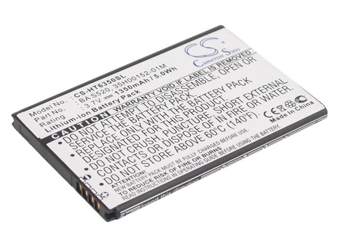 3.7V, 1350mAh, Li-ion Battery fits Htc, Adr6350, Adr6350vw, 4.995Wh