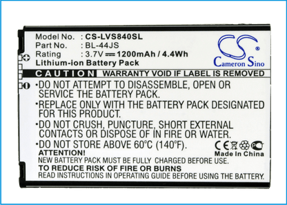 3.7V, 1200mAh, Li-ion Battery fits Verizon, Cayman, Lucid, 4.44Wh