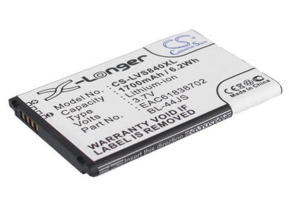 3.7V, 1700mAh, Li-ion Battery fits Lg, Cayman, Lucid, 6.29Wh