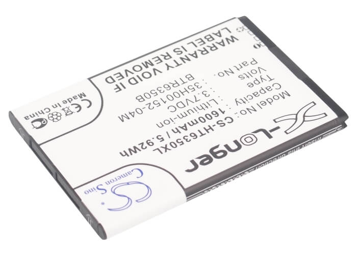3.7V, 1600mAh, Li-ion Battery fits Htc, Adr6350, Adr6350vw, 5.92Wh