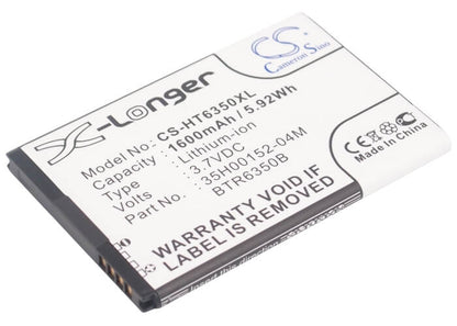 3.7V, 1600mAh, Li-ion Battery fits Verizon, Adr6350, Adr6350vw, 5.92Wh