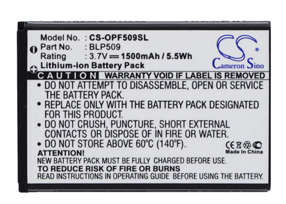 3.7V, 1500mAh, Li-ion Battery fits Oppo, F29, 5.55Wh