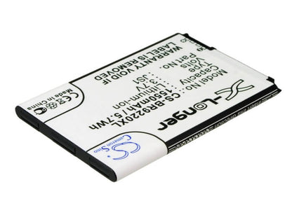 3.7V, 1550mAh, Li-ion Battery fits Blackberry, Curve 9220, Curve 9230, 5.735Wh
