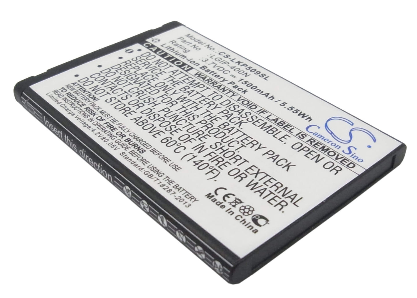 3.7V, 1500mAh, Li-ion Battery fits Lg, Ls670, Lw690, 5.55Wh