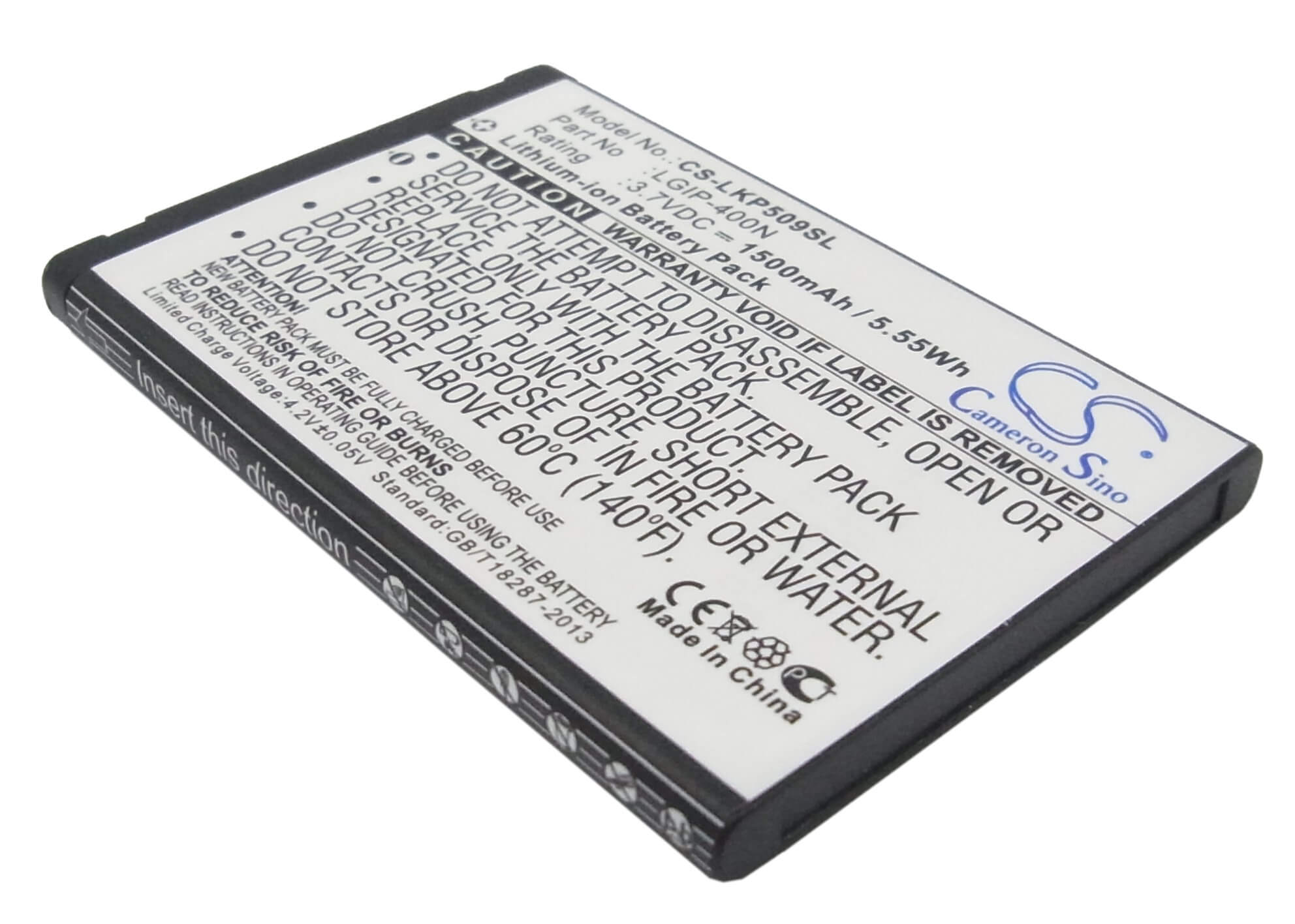 3.7V, 1500mAh, Li-ion Battery fits Lg, Ls670, Lw690, 5.55Wh
