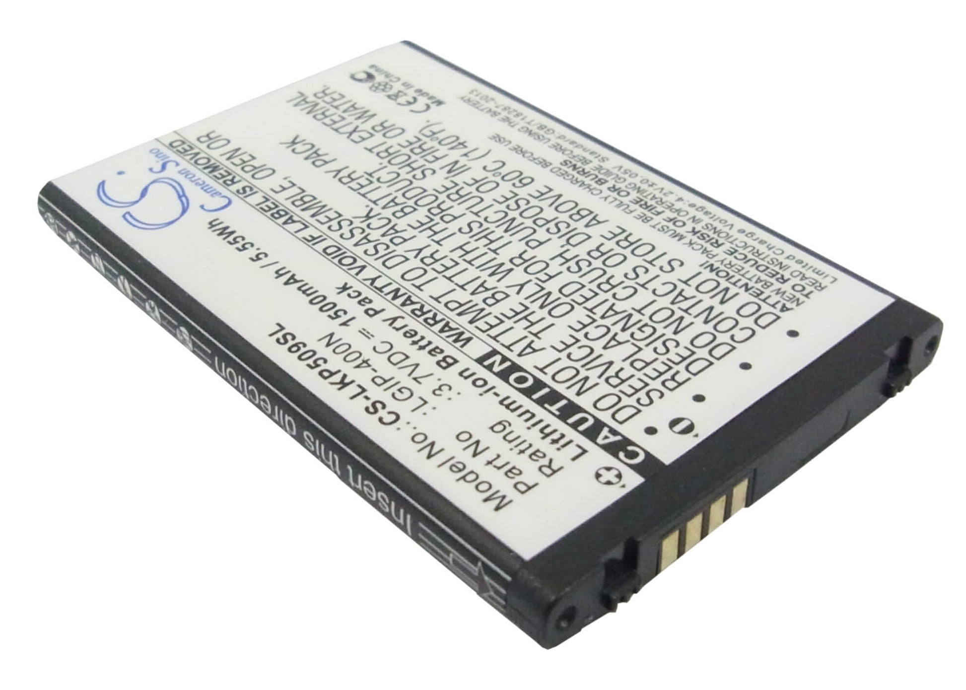 3.7V, 1500mAh, Li-ion Battery fits Lg, Ls670, Lw690, 5.55Wh