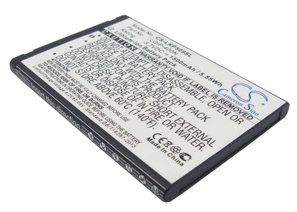 3.7V, 1500mAh, Li-ion Battery fits At&t, P505, Phoenix, 5.55Wh