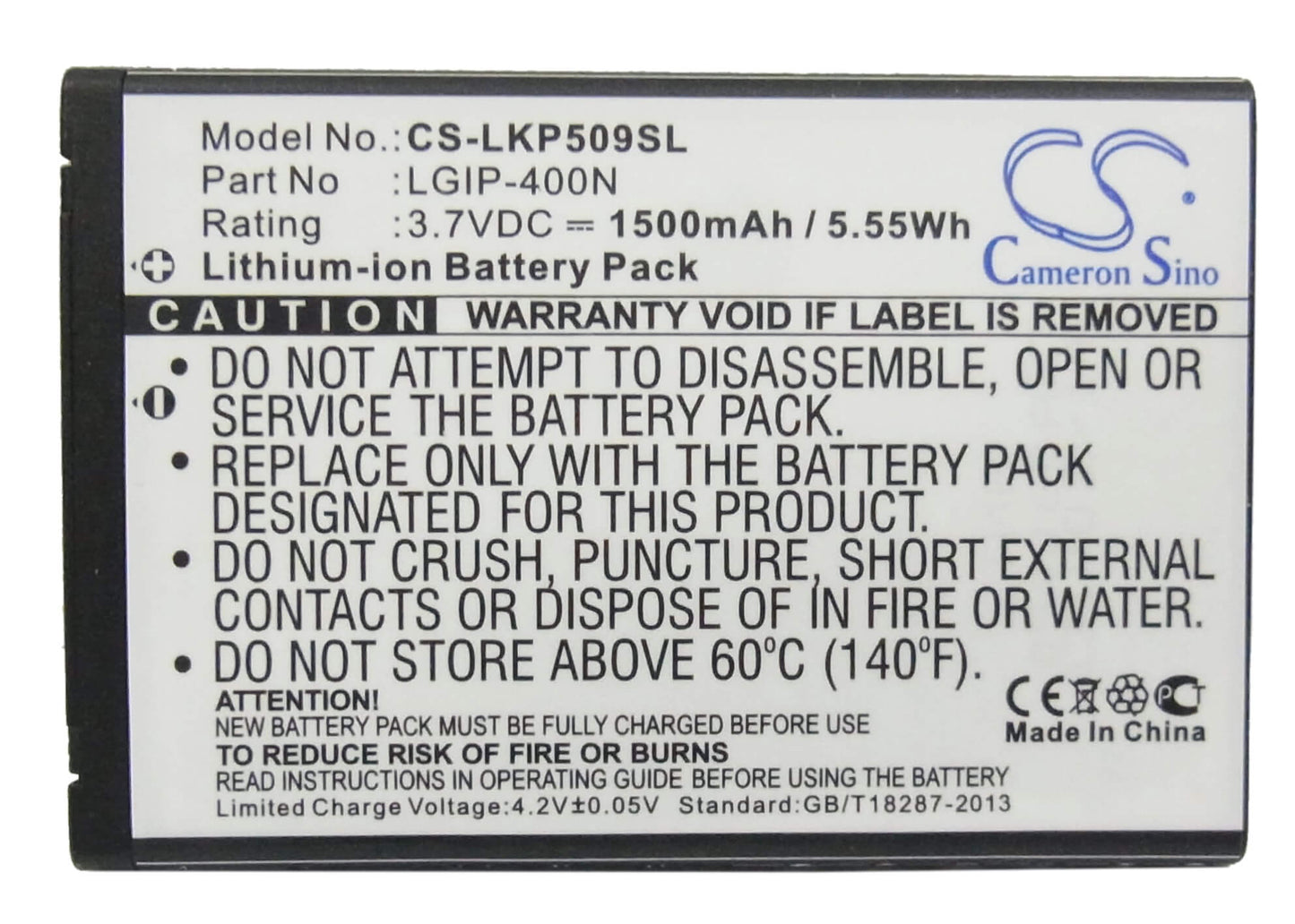3.7V, 1500mAh, Li-ion Battery fits At&t, P505, Phoenix, 5.55Wh