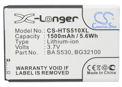 3.7V, 1500mAh, Li-ion Battery fits Google, G12, G15, 5.55Wh