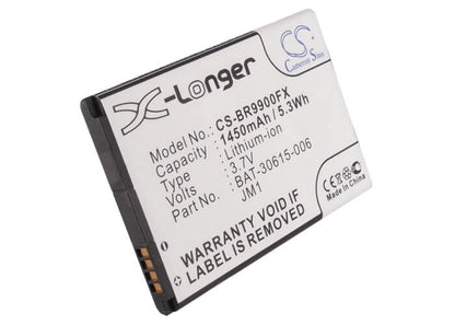 3.7V, 1450mAh, Li-ion Battery fits Blackberry, Bellagio, Bold 9790, 5.365Wh