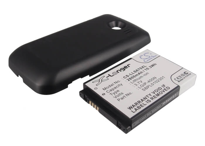 3.7V, 2800mAh, Li-ion Battery fits Lg, Ls670, Optimus S, 10.36Wh