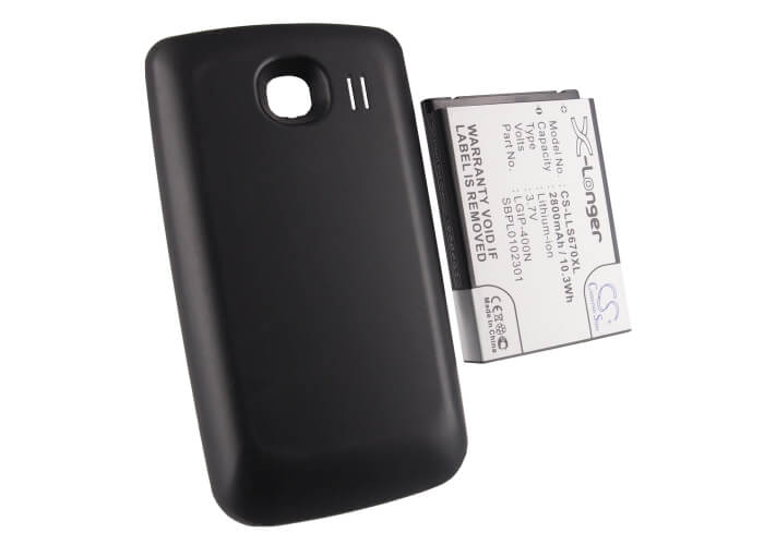 3.7V, 2800mAh, Li-ion Battery fits Lg, Ls670, Optimus S, 10.36Wh
