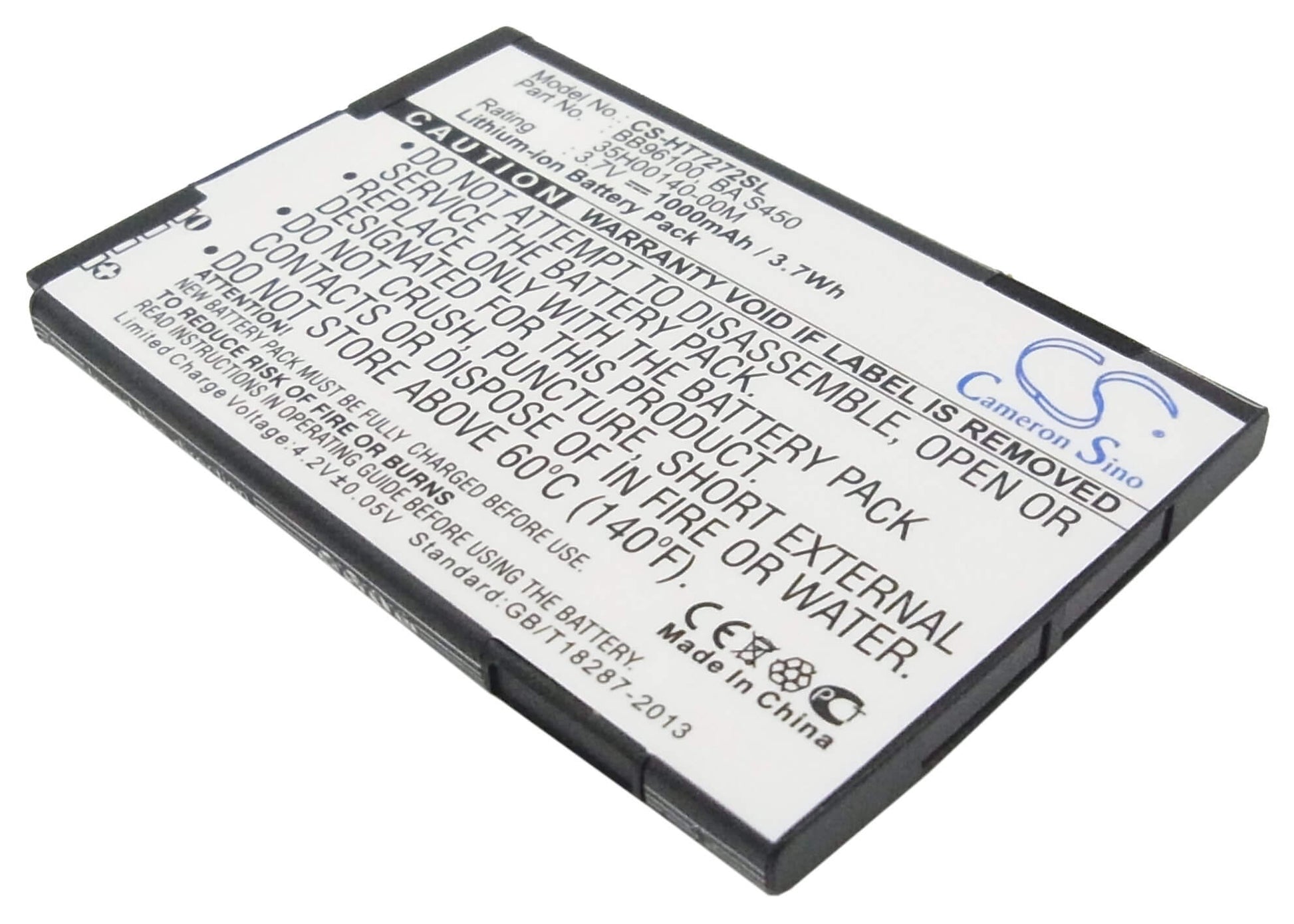 3.7V, 1000mAh, Li-ion Battery fits T-mobile, G2, 3.7Wh