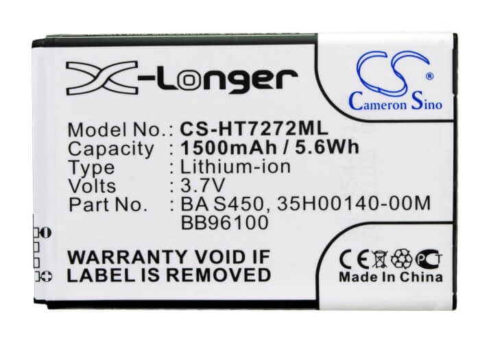 3.7V, 1500mAh, Li-ion Battery fits T-mobile, G2, 5.55Wh