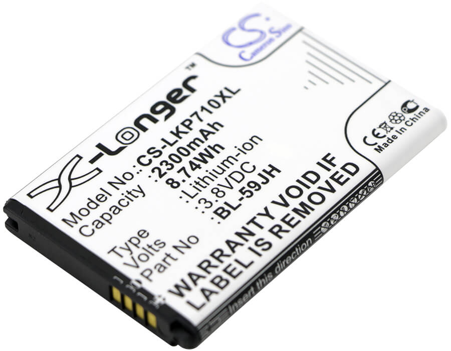 3.8V, 2300mAh, Li-ion Battery fits Lg, As870, D500, 8.74Wh