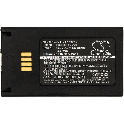 3.7V, 1800mAh, Li-ion Battery fits Tsl, 1153 Wearable Rfid Reader, 6.66Wh