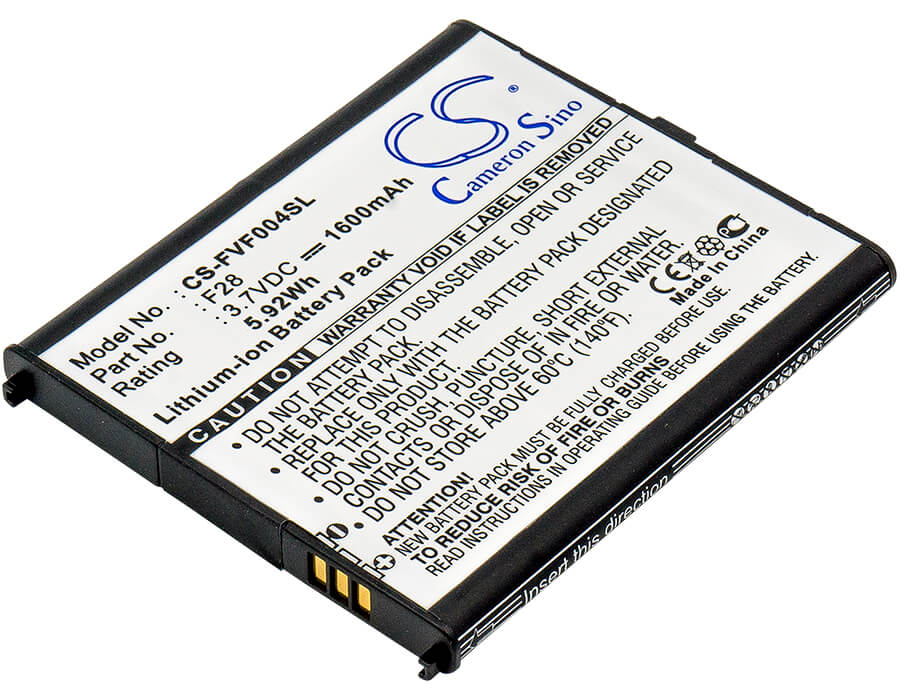 3.7V, 1600mAh, Li-ion Battery fits Fujitsu, Arrows V, Arrows V F-04e, 5.92Wh