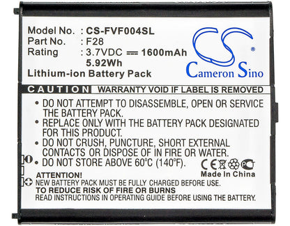 3.7V, 1600mAh, Li-ion Battery fits Fujitsu, Arrows V, Arrows V F-04e, 5.92Wh