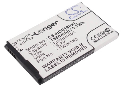 3.7V, 1550mAh, Li-ion Battery fits Dopod, A6288, 5.735Wh
