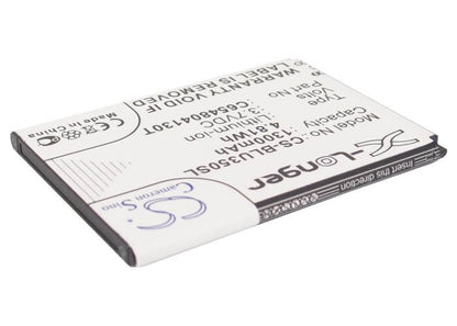 3.7V, 1300mAH, Li-ion Battery fits Blu, D170, Dash 3.5, 4.81Wh