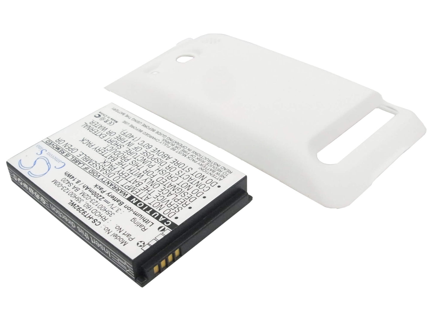 White, 3.7V, 2200mAh, Li-ion Battery fits Htc, A9292, Evo 4g, 8.14Wh