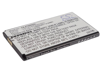 3.7V, 1200mAh, Li-ion Battery fits Zte, U809, V809, 4.44Wh
