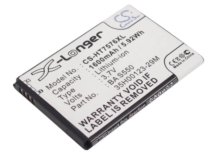 3.7V, 1600mAh, Li-ion Battery fits Htc, 7 Pro, T7576, 5.92Wh