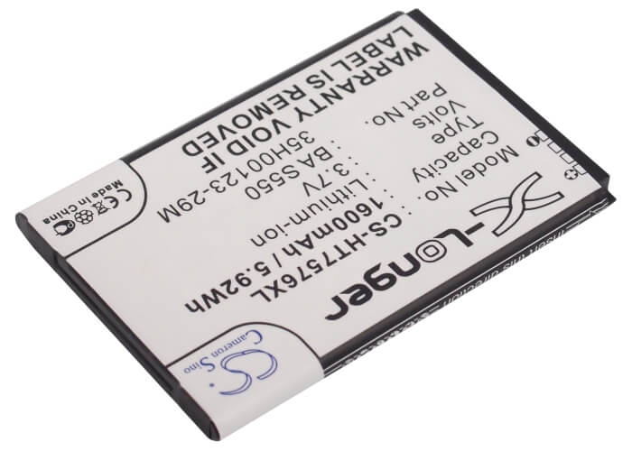 3.7V, 1600mAh, Li-ion Battery fits Htc, 7 Pro, T7576, 5.92Wh