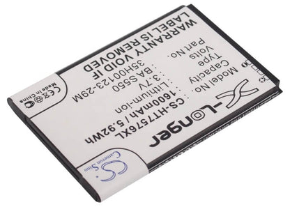 3.7V, 1600mAh, Li-ion Battery fits Htc, 7 Pro, T7576, 5.92Wh